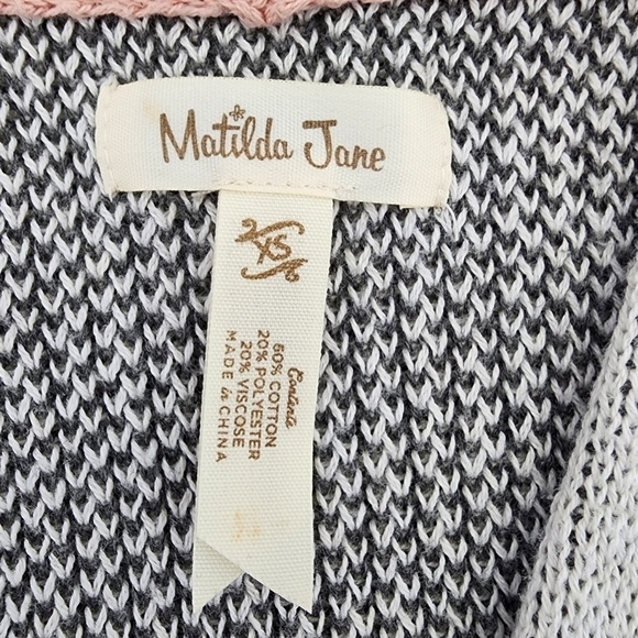 Matilda Jane Plaid Gray/white Button Up Long Cardigan Size XS - Picture 9 of 10